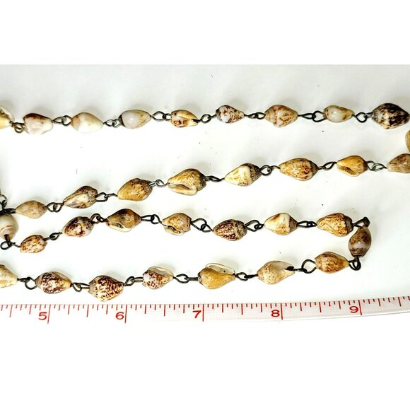 Vintage Seashell Necklace 28" Single Strand Luau Fashion Jewelry CT224 - Picture 7 of 7